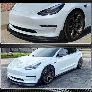 Přední lip spoiler na nárazník Lip V1 (2017-2023, karbon) Tesla Model 3 2017– fotografie 4