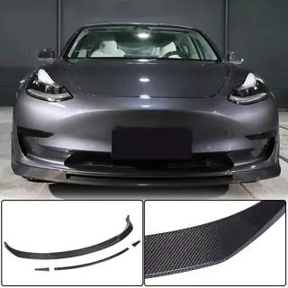 Lip spoiler předního nárazníku Lip V2 (2017-2023, karbon) Tesla Model 3 2017– fotografie 1