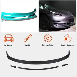 Lip spoiler předního nárazníku Lip V2 (2017-2023, karbon) Tesla Model 3 2017– fotografie 2