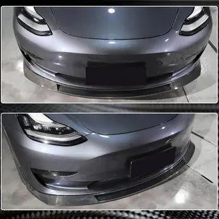 Lip spoiler předního nárazníku Lip V2 (2017-2023, karbon) Tesla Model 3 2017– fotografie 4