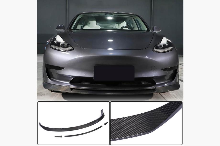 Tesla Model 3 2017– Lip spoiler předního nárazníku Lip V2 (2017-2023, karbon) Image