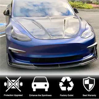 Přední lip spoiler na nárazník Lip V3 (2017-2023, karbon) Tesla Model 3 2017– fotografie 2