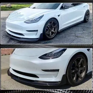 Přední lip spoiler na nárazník Lip V3 (2017-2023, karbon) Tesla Model 3 2017– fotografie 4