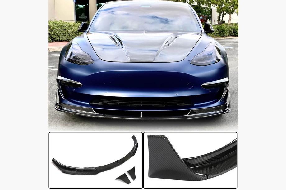 Tesla Model 3 2017– Přední lip spoiler na nárazník Lip V3 (2017-2023, karbon) Image