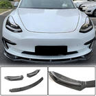 Tesla Model 3 2017– Lip spoiler předního nárazníku V5 (2017-2023, karbon) fotografie 1