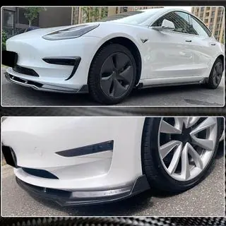 Lip spoiler předního nárazníku V5 (2017-2023, karbon) Tesla Model 3 2017– fotografie 3