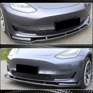Lip spoiler předního nárazníku V5 (2017-2023, karbon) Tesla Model 3 2017– fotografie 4