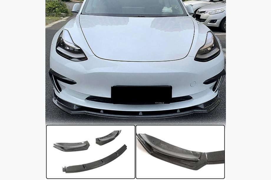 Tesla Model 3 2017– Lip spoiler předního nárazníku V5 (2017-2023, karbon) Image
