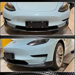 Nástavec předního nárazníku Lip V7 (2017-2023, karbon) Tesla Model 3 2017– fotografie 3