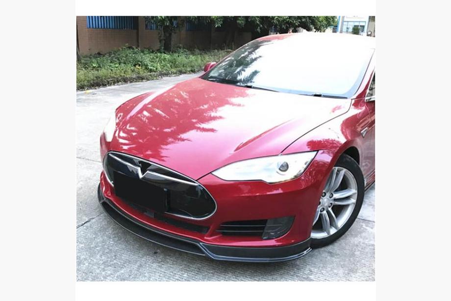 Tesla Model S 2012– Nástavec předního nárazníku Lip V2 (2012-2016, karbon) Fotografie 2
