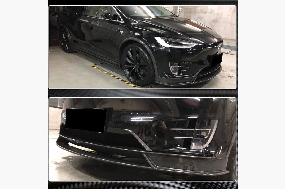 Tesla Model X 2015– Lip spoiler předního nárazníku Karbon V2 (2016-2020) Fotografie 4