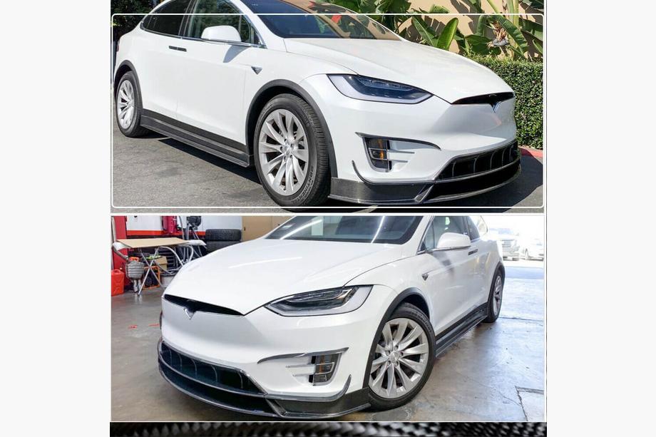 Tesla Model X 2015– Lip spoiler předního nárazníku Karbon V2 (2016-2020) Fotografie 5