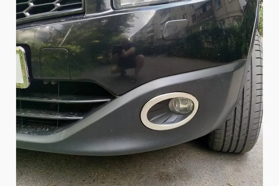 Nissan Qashqai 2010–2014 Ozdobné rámečky mlhových světel pouze zvenku (2 ks, nerez) Image