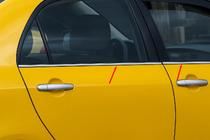 Toyota Corolla 2002–2007 Vnější rámečky oken (4 ks, nerez) fotografie 1