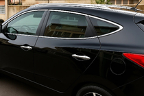 Hyundai IX-35 2010–2015 Sada chromových lišt okolo oken (10 ks, nerez) fotografie 1