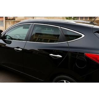 Sada chromových lišt okolo oken (10 ks, nerez) Hyundai IX-35 2010–2015 fotografie 1