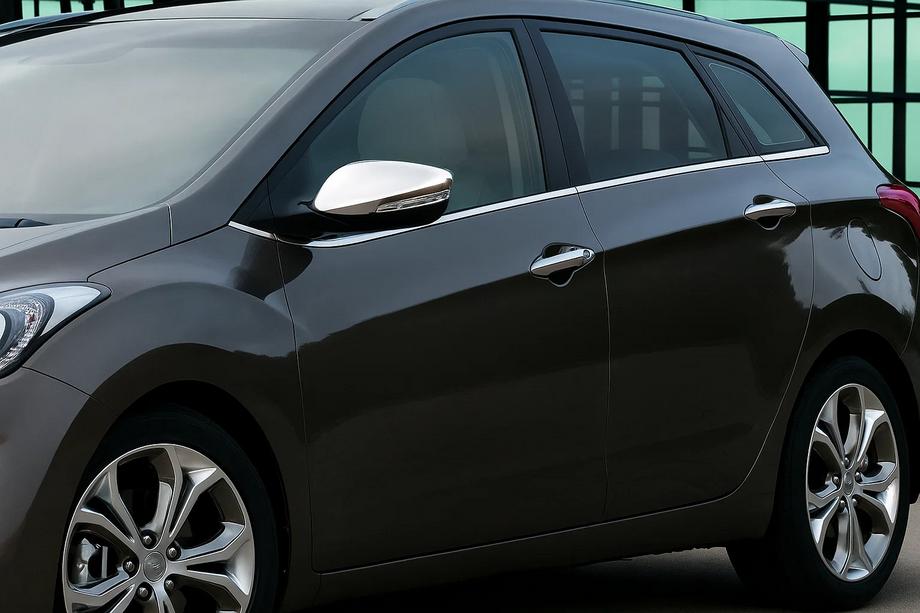 Hyundai I-30 2012–2017 Chromované kryty zrcátek s výřezem pro směrovku (2 ks) OmsaLine – italská nerezová ocel Image