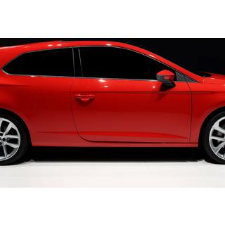 Lišty bočních oken (3dveřové, 6 ks, nerez) Seat Leon 2013–2020 fotografie 1