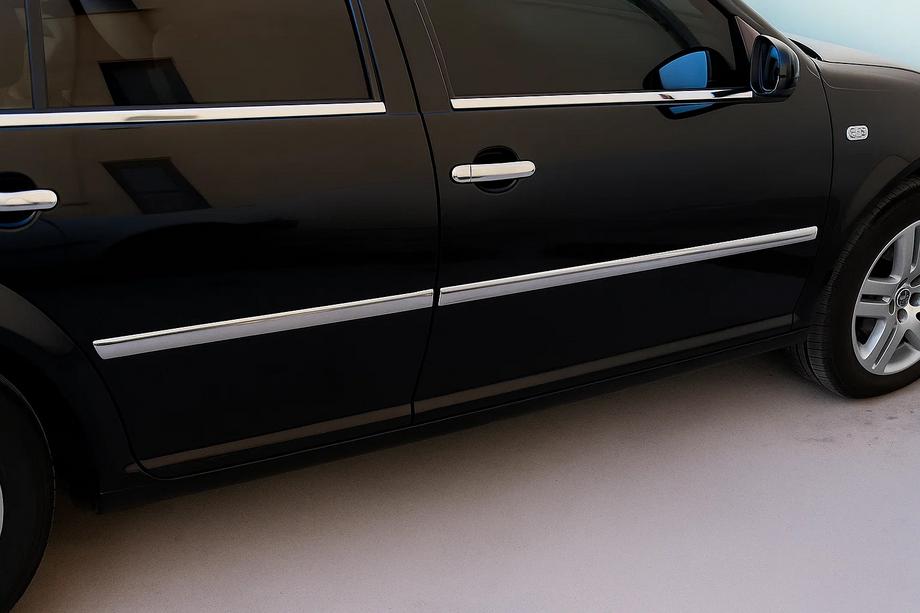 Volkswagen Bora 1998–2004 Vnější ozdobné lišty oken (4 ks, nerez) Sedan Image