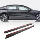 Tesla Model 3 2017– Prahové nástavce V1 (2017-2023, karbon) fotografie 1