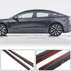 Tesla Model 3 2017– Prahové nástavce V1 (2017-2023, karbon) fotografie 2