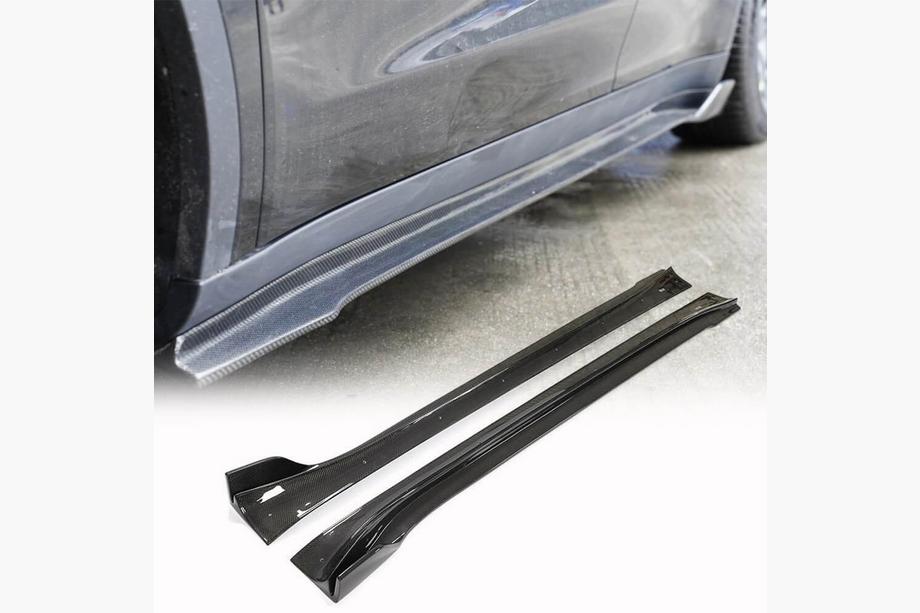 Tesla Model Y 2020– Prahové nástavce V1 (2020-2025, karbon) Image