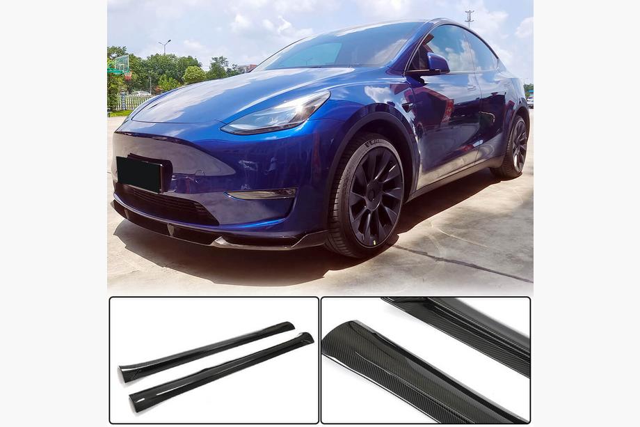 Tesla Model Y 2020– Prahové nástavce V2 (2020-2025, karbon) Image