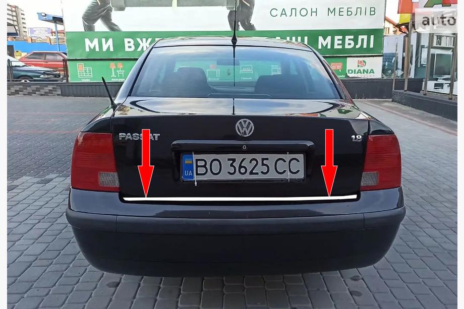 Volkswagen Passat B5 1997–2005 Lišta hrany víka kufru SD 1996-2001 (nerez) Image
