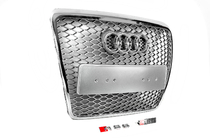 Audi A6 C6 2004–2011 Přední maska RS-style (šedá s chromem) fotografie 2