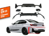 BMW řada 3 G20/G21 2018– Zadní difuzor s výfukovými koncovkami DPT (2022+, M-Perfomance) fotografie 1