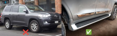 Toyota Land Cruiser 200 2007–2021 Přední zástěrky (sada 2 ks, pro prahy s podsvícením) fotografie 2