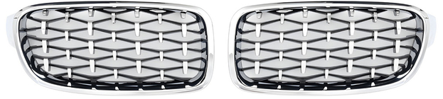 BMW řada 3 F30/F31 2012–2019 Ledvinky Diamond Silver (chromovaný rámeček) fotografie 2