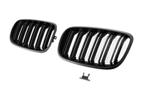 BMW X6 E71 2008–2014 Mřížky chladiče (ledvinky) M-Look, černé matné fotografie 4