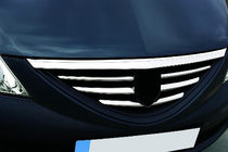 Dacia Logan I 2008–2012 Nerezové lišty na masku chladiče OmsaLine – italská nerezová ocel fotografie 1