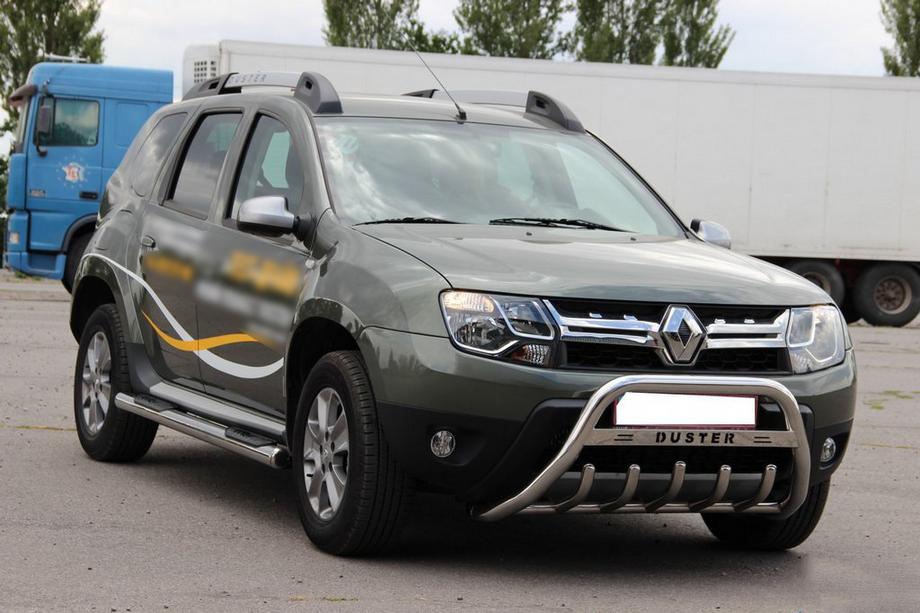 Dacia Duster 2008–2018 Nerezový přední ochranný rám s nápisem WT004 Fotografie 3