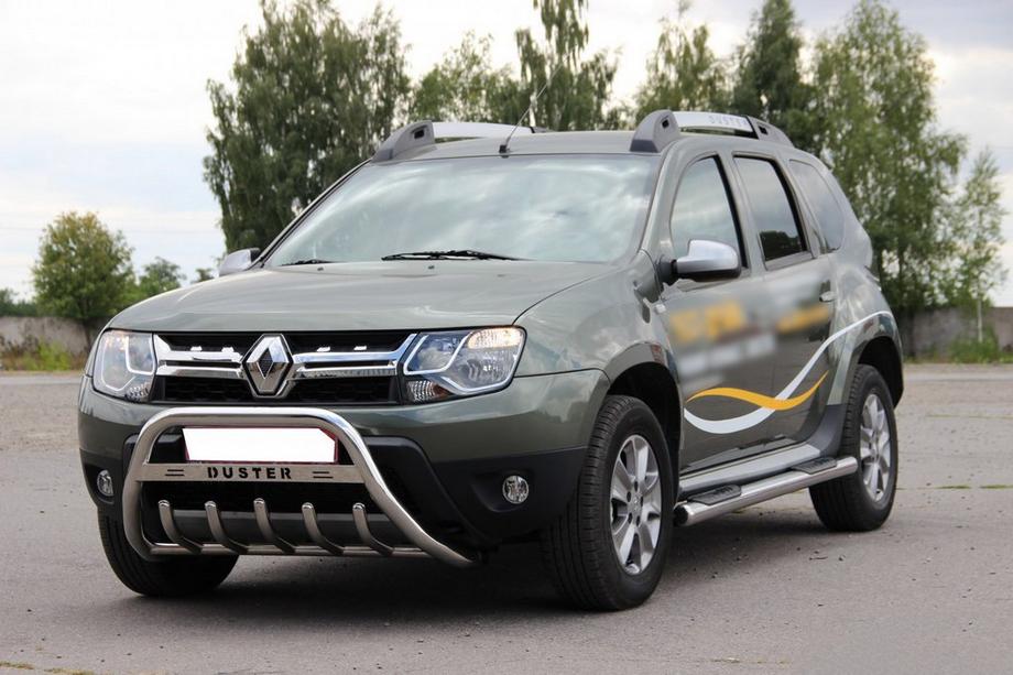 Dacia Duster 2008–2018 Nerezový přední ochranný rám s nápisem WT004 Fotografie 1