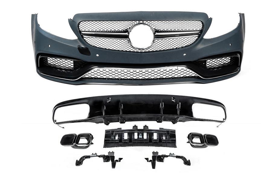 Mercedes C-Class W205 2014–2021 Kompletní sada bodykitu s difuzorem pro Coupe (AMG C63-designs 2014-2018) Image