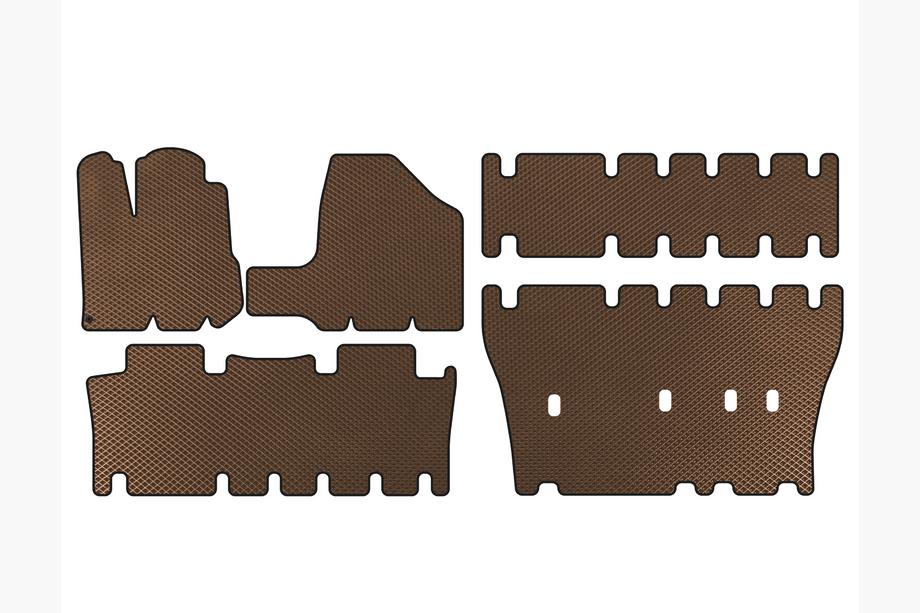 Toyota Sienna 2003–2009 EVA autorohože do interiéru (3 řady, hnědé) Image