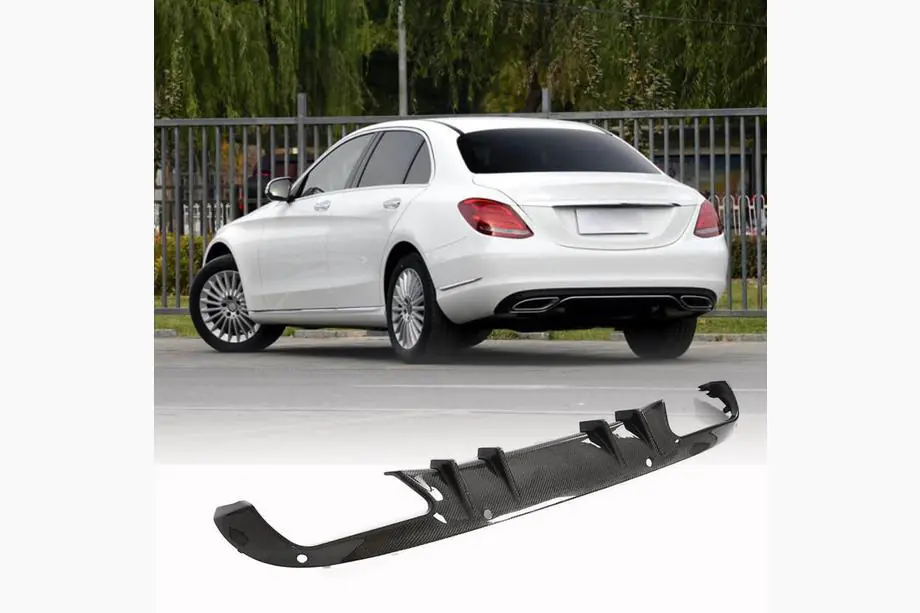Mercedes C-Class W205 2014–2021 Difuzor zadního nárazníku (pro SD Base 2015-2019, karbon) Image