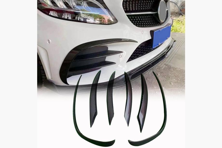 Mercedes C-Class W205 2014–2021 Nástavce (lip spoiler) předního nárazníku (pro SD AMG-Line 2015-2019, karbon) Fotografie 1