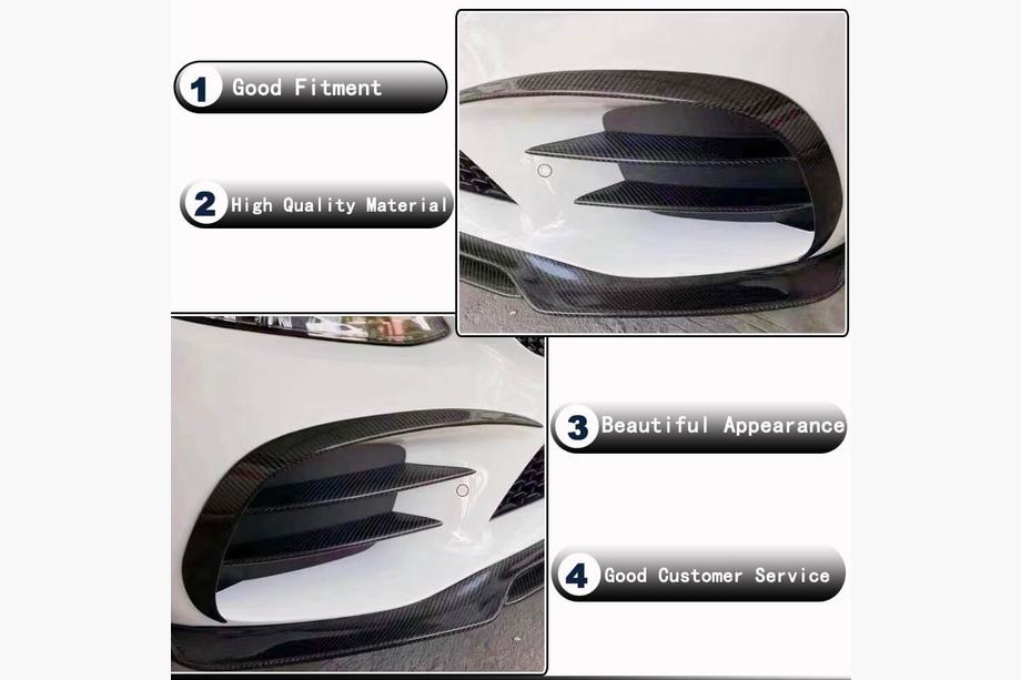 Mercedes C-Class W205 2014–2021 Nástavce (lip spoiler) předního nárazníku (pro SD AMG-Line 2015-2019, karbon) Fotografie 3