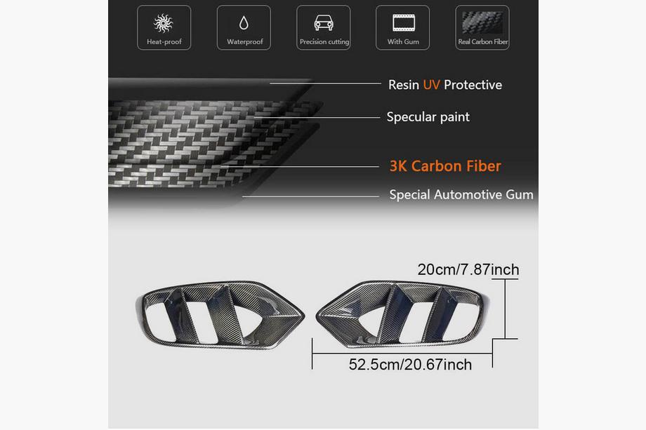 Mercedes C-Class W205 2014–2021 Kryty mlhovek (pro SD Base 2015-2019, karbon) Fotografie 5