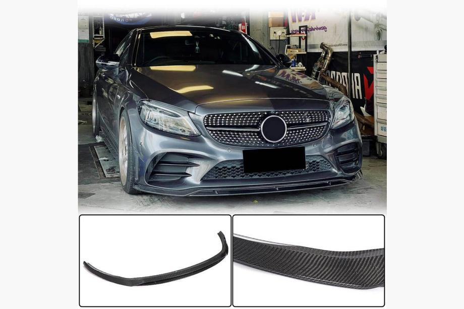 Mercedes C-Class W205 2014–2021 Karbonový přední lip na nárazník (2019-2021, karbon) Image