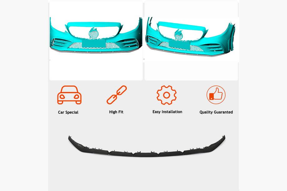 Mercedes C-Class W205 2014–2021 Karbonový přední lip spoiler V2 (pro C43 AMG 2019-2021, karbon) Fotografie 2