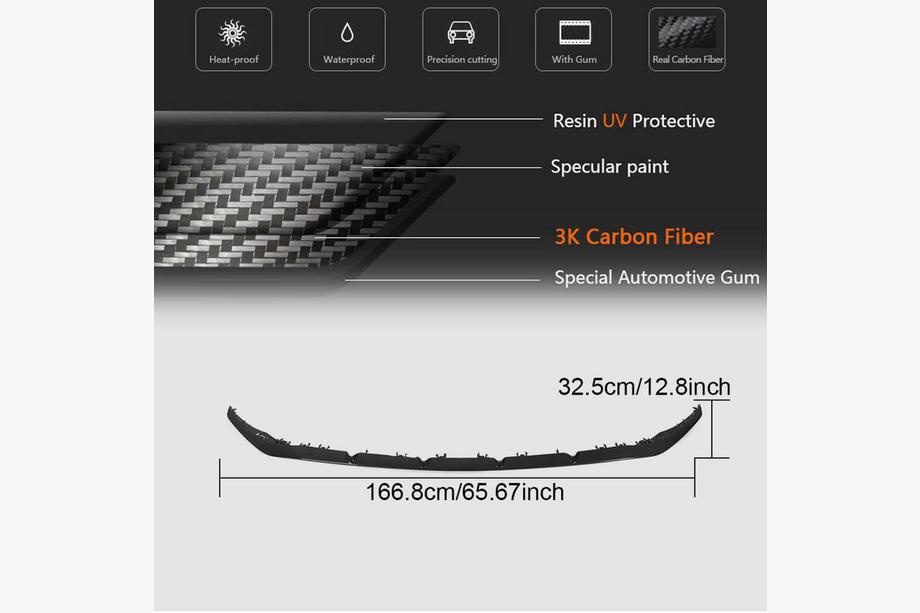 Mercedes C-Class W205 2014–2021 Karbonový přední lip spoiler V2 (pro C43 AMG 2019-2021, karbon) Fotografie 4