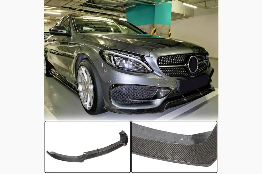 Mercedes C-Class W205 2014–2021 Karbonový přední lip V1 (pro C43 AMG 2015-2019) Image