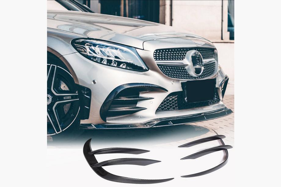 Mercedes C-Class W205 2014–2021 Karbonové nástavce na přední nárazník V1 (pro C43 AMG 2019-2021, karbon) Image