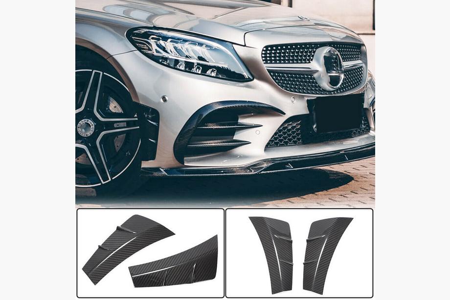Mercedes C-Class W205 2014–2021 Karbonové nástavce předního nárazníku V2 (pro C43 AMG 2019-2021, karbon) Image