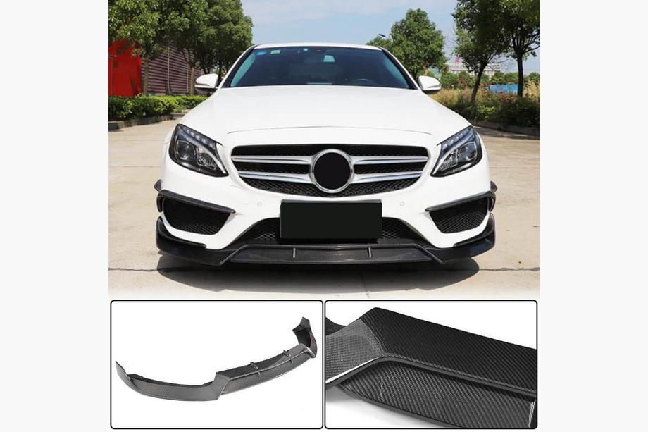 Mercedes C-Class W205 2014–2021 Přední lip spoiler na nárazník V2 (pro C43 AMG 2015-2019, karbon) Fotografie 1