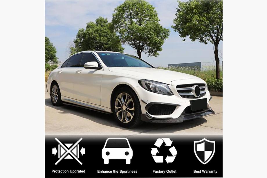 Mercedes C-Class W205 2014–2021 Přední lip spoiler na nárazník V2 (pro C43 AMG 2015-2019, karbon) Fotografie 3